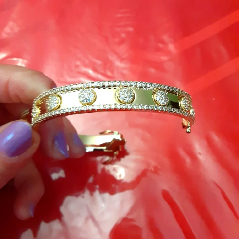 Stainless steel bangle 18kt gold plated - Picture 4 of 9